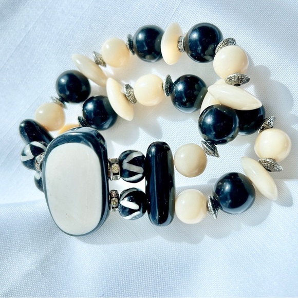 Chico's Black & White Statement Bracelet - Picture 1 of 3
